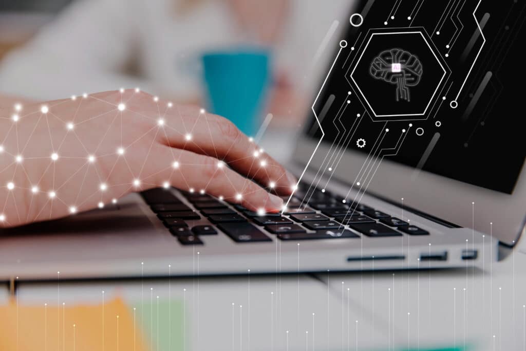 people generating images using artificial intelligence laptop