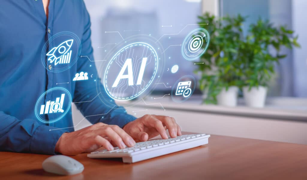 AI Powered SEO Optimization in a Modern Workspace